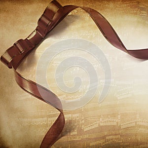 Music background with ribbon