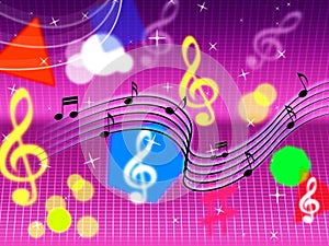 Music Background Shows Pop Rock And Instruments