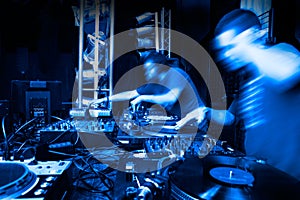 Music backgrounds with disc-jockey