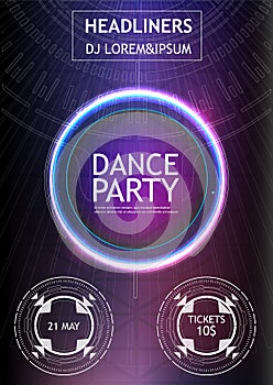 Music banner abstract. Night dance party music night poster template. Dance party poster background