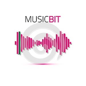 Music beat. Abstract audio equalizer technology. Sound Wave. Vector illustration.