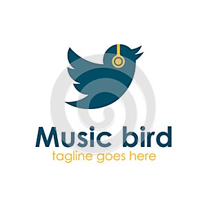 Music Bird logo design template