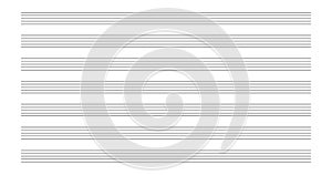 Music blank note stave. Blank classical music paper sheet for school. Note book line grid for melody and songs. Vector