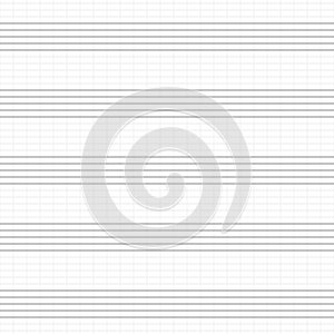 Music blank note stave seamless pattern. Blank classical music paper sheet for school. Note book line grid for melody