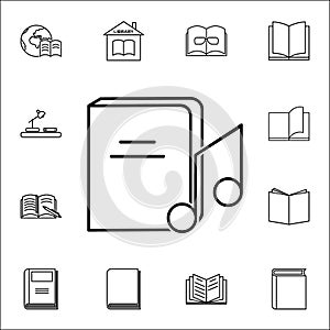 music book icon. Books and magazines icons universal set for web and mobile