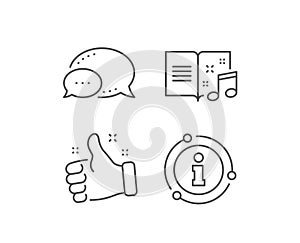 Music book line icon. Musical note sign. Vector
