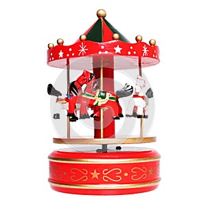 Music box carousel with horses