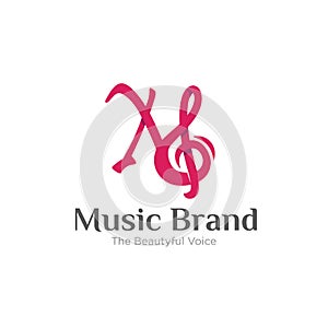 Music brand logo designs simple modern for intonation concept photo