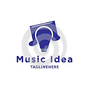 Music Bulb Logo Design vector
