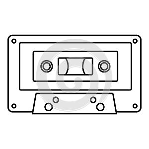 Music casette icon, outline style photo