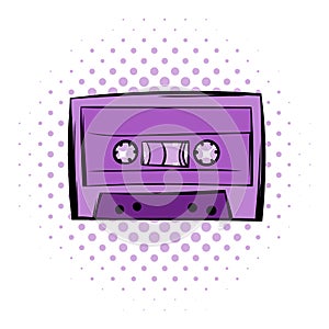 Music-cassette or tape comics icon