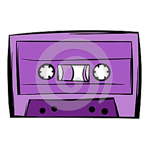 Music-cassette or tape icon cartoon