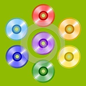 Music CDs, all colors of the rainbow