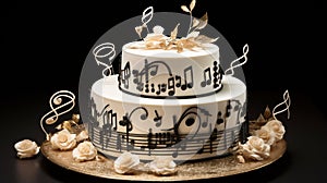 music celebration cake generated by AI tool