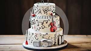 music celebration cake generated by AI tool