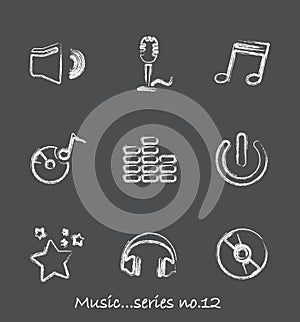Music chalkboard icons...series no.12