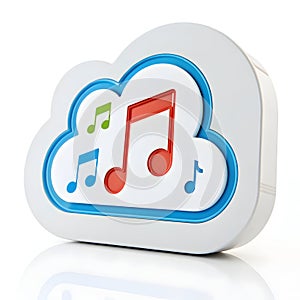 Music cloud audio isolated on white background