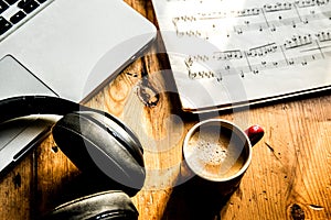 Music and Coffee on a sunny afternoon