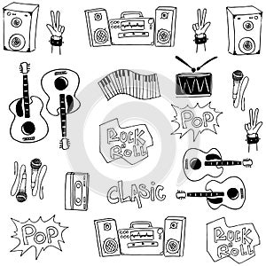 Music collection stock doodles