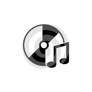 Music Compact Disk. CD or DVD Flat Vector Icon