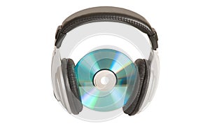 Music concept, headphone and cd