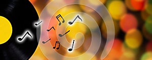 Music Concept, Record and Music Note