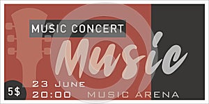 music concert ticket vector, illustration, music arena