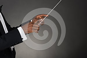 Music Conductor Hands Holding Baton