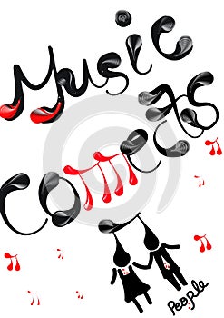 Music connects people concept  illustration for poster or banners