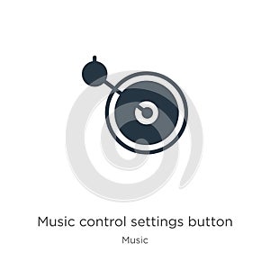 Music control settings button icon vector. Trendy flat music control settings button icon from music collection isolated on white