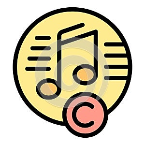 Music copyright icon vector flat