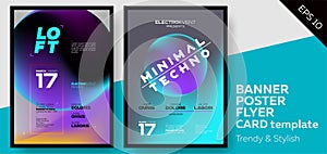 Music Covers for Summer Electronic Fest or Club Party Flyer.