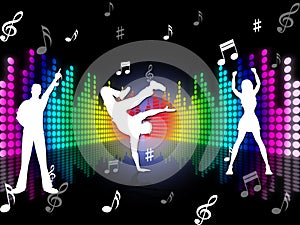 Music Dancing Represents Sound Track And Dance