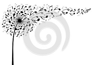 Hudba púpava kvetina vektor 