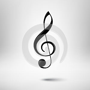 Treble clef vector icon. Music design element. photo