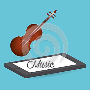 Music design. smartphone icon. White background , vector