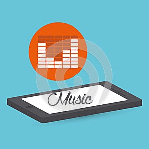 Music design. smartphone icon. White background , vector