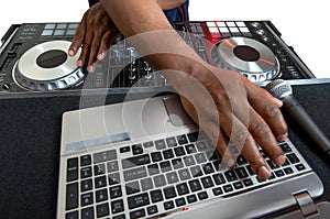 Music DJ disc jockey at work photo