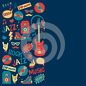 Music doodle vector set