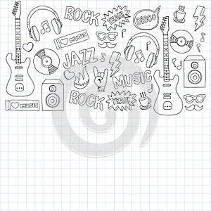 Music doodle vector set