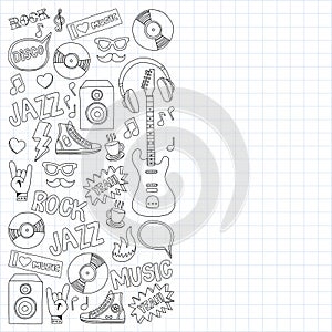 Music doodle vector set