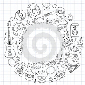 Music doodle vector set