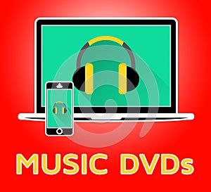 Music Dvds Indicates Compact Discs 3d Illustration photo
