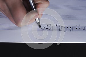 Music education note copy space process