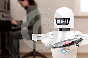 Music entertainment service robot is playing music