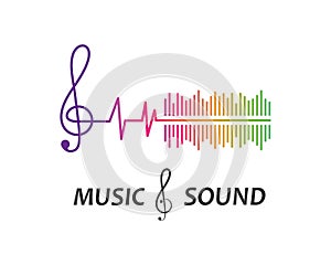 music,equaizer and sound effect ilustration logo vector icon