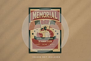 Memorial Day vertical flyer template