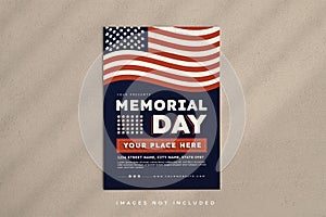 Memorial Day vertical flyer template