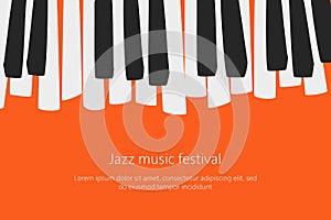 Music festival poster template with piano keys