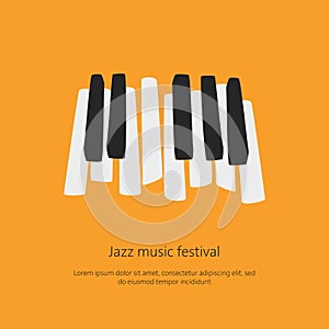 Music festival poster template with piano keys